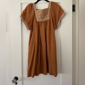 Madewell Brown Mini Dress with Cream Accents